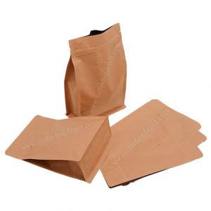 Flat Bottom Pouches With Normal Zipper & Valve