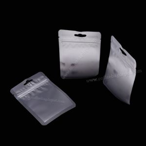 Frosted Three Side Seal Pouches With Zipper & Euro Slot