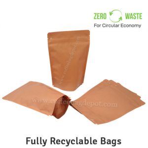 Kraft Paper LOOK Recyclable Stand Up Pouches 