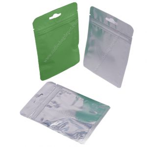 Clear / Matt Light Green 3 s s Pouch With Zipper & Euro Slot