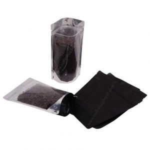 Clear / Matt Black Stand Up Pouches with Zip