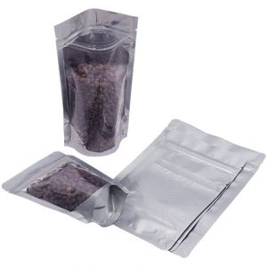 Clear / Matt Silver Stand Up Pouches with Zip